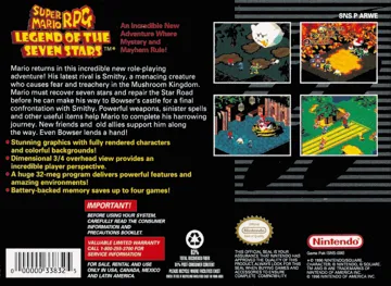 Super Mario RPG - Legend of the Seven Stars (USA) box cover back